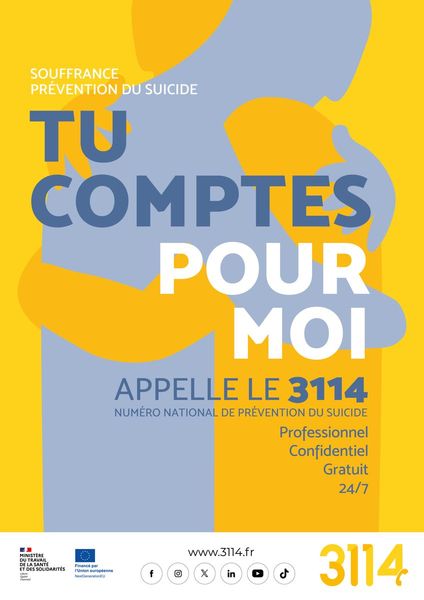 🤳 3114 : le numéro national de prévention des suicides 🤳