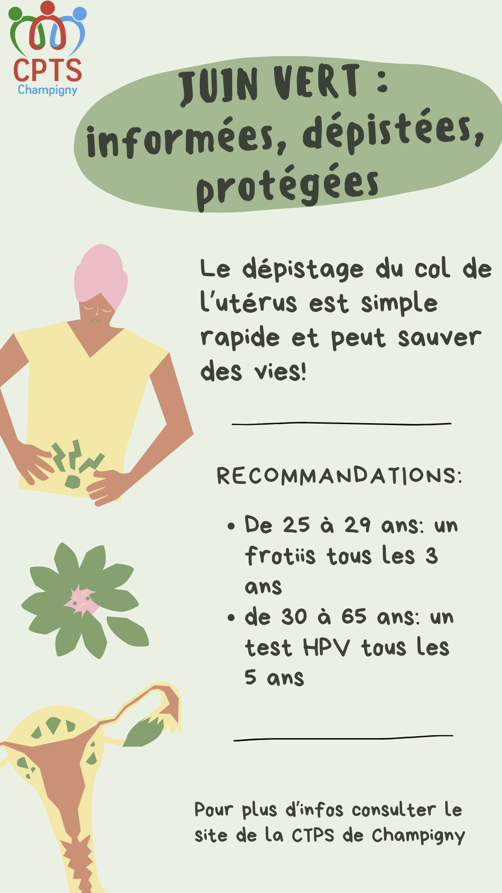 JUIN VERT : Le mois du dépistage du cancer du col de l'utérus 