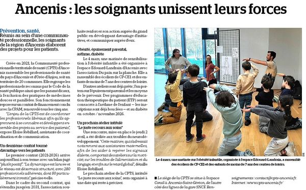 Article Echo d'Ancenis - Avril 2026