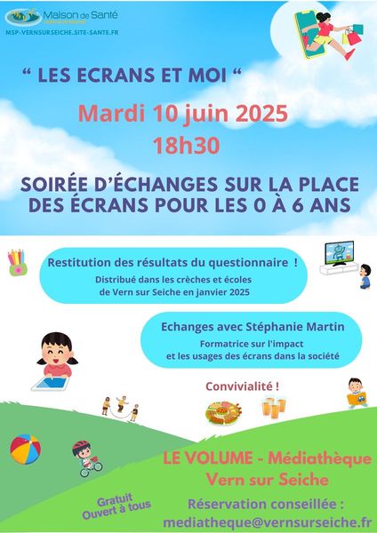 Les Ecrans et moi - soirée mardi 10 juin 18h30 au Volume - Vern sur Seiche