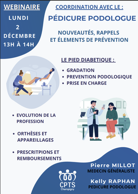 "Coordination avec le pédicure podologue : Code secret : B7=3cUtC