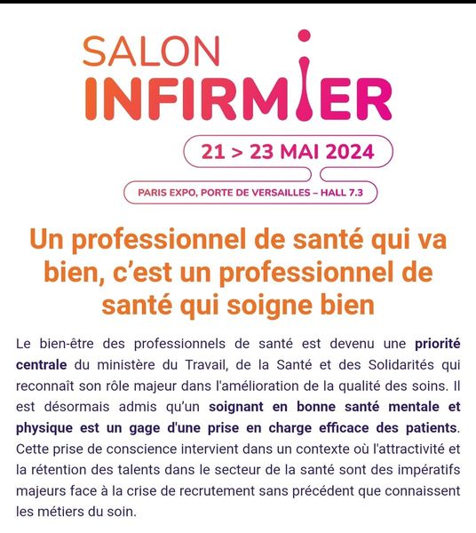 Salon infirmier à Paris du 21 au 23 mai 2024 !
