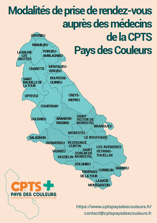 Modalités de prise de rendez-vous auprès des médecins de la CPTS
